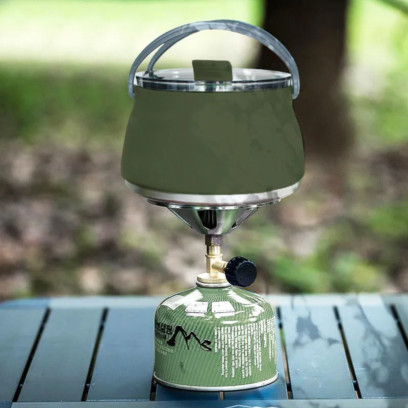 Silicone Folding Kettle Portable Coffee Tea Cooker Collapsible Mini Boiling Pot Outdoor Camping Travel Hiking Boiling Water Pot