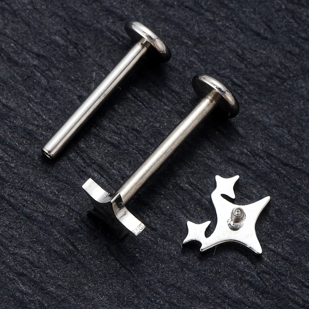 Implantatgeeigneter ASTM F136 Titan 16G Labret Ohr-Lippen-Piercing Nasenstecker, eloxierter Schmuck, innenliegendes Gewinde, für Knorpel und Tragus – Detail 6