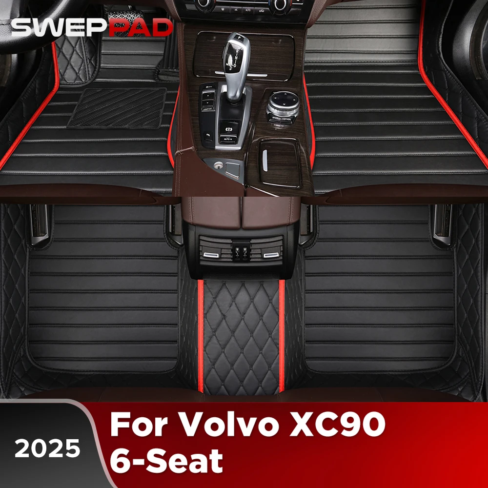 

Коврики для пола автомобиля Volvo XC90 (6-местный) 2025 года, всепогодные, из коврового материала, для 1-го и 2-го рядов, защитные аксессуары для салона