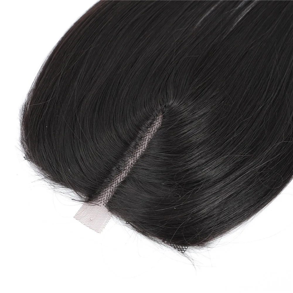 Soku – tissage en lot synthétique avec closure Lace Frontal 4x4, perruque ondulée naturelle lisse, Extensions de cheveux