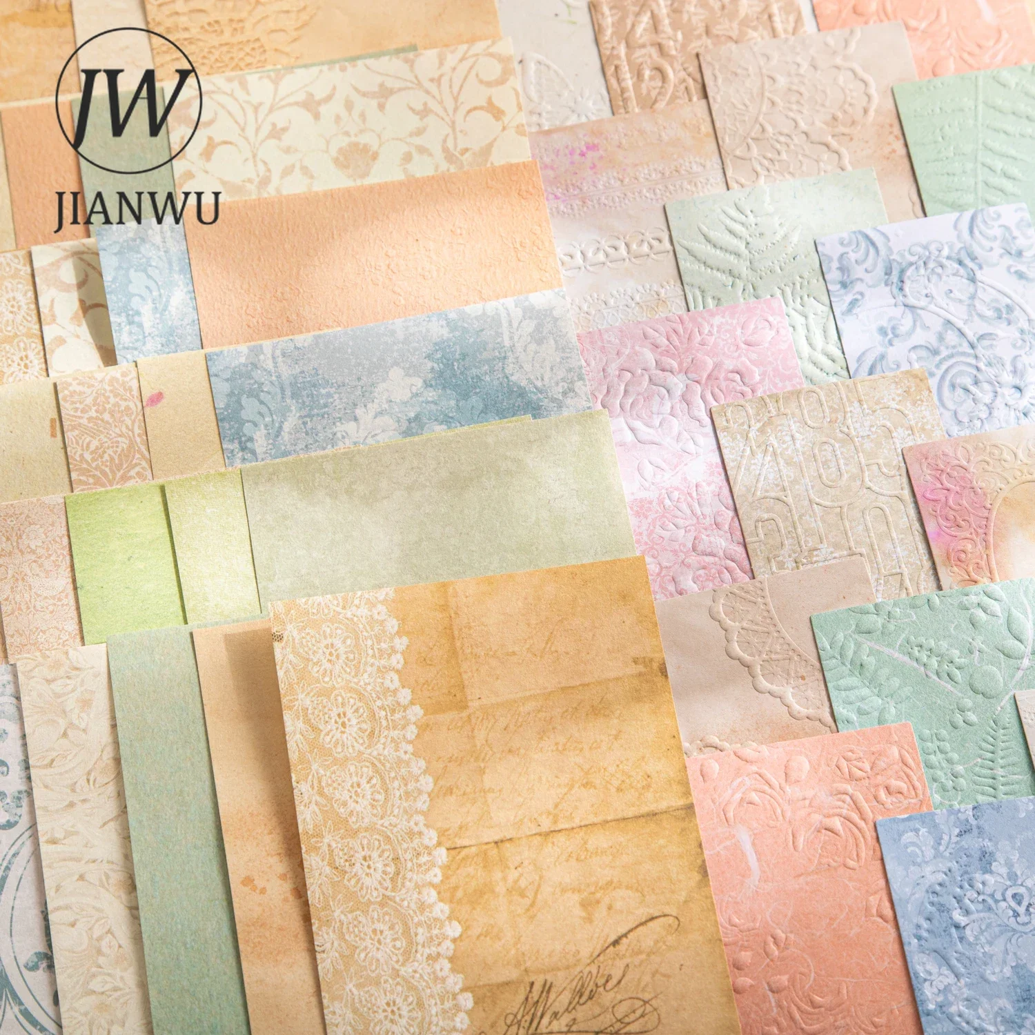 JIANWU First Sight of Spring Series Vintage Lace Flower Relief Collage Decor Material Paper Creative DIY Junk Journal Stationery