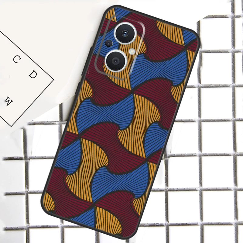 African Fabric Print Cover For OPPO Reno 7 6 4 5 8 Lite 8T 4Z 5Z 10 Pro OPPO Find X5 Lite X3 X2 Neo X6 Pro Case image 6