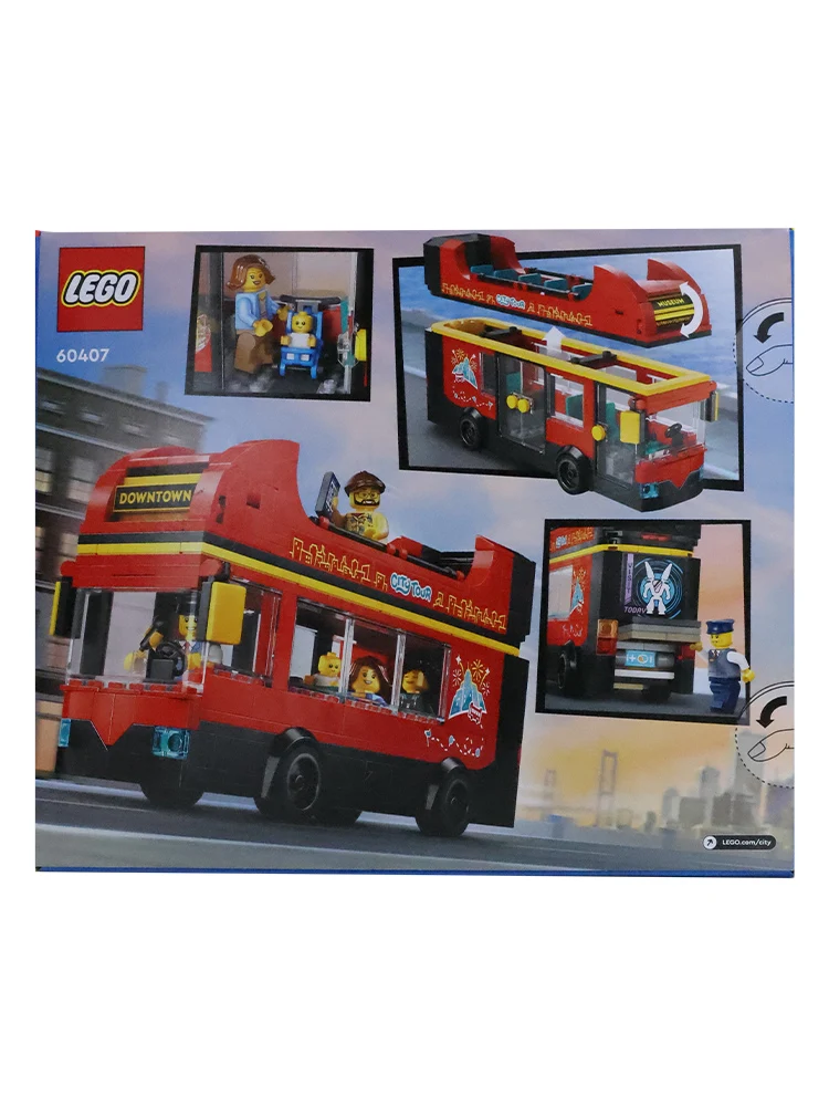 LEGO 60407 City Series Red Double decker Sightseeing Bus Combination Building Block Children\'s Toys