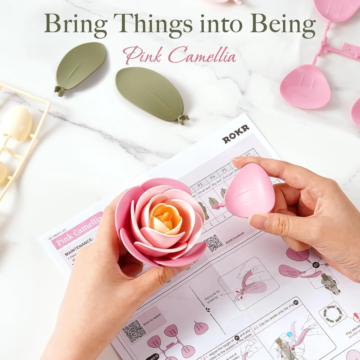 Robotime-rompecabezas 3D de flores, Kits de modelos de madera, accesorios de decoración del hogar, regalos para el salón, flores del Día de San Valentín para mujer