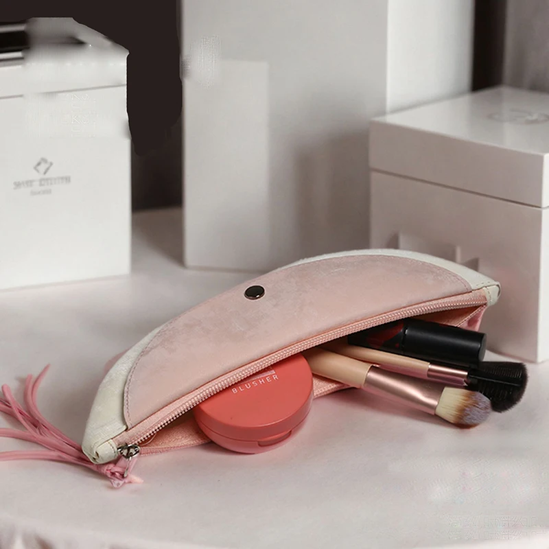 5pcs Makeup Bags Women PU Watermelon Shaped Zipper Waterproof Protable Long Storage Bags