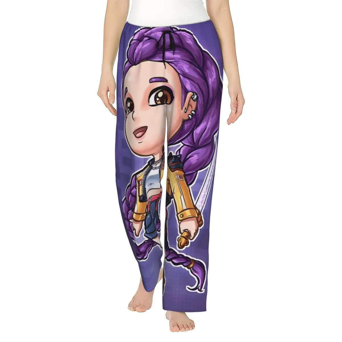 

Rumi Kpop Demon Hunters Pajama Trousers Comfortable Elastic Waist Pajamas For Women Loose Retro Sleepwear Bottoms Room Homewear