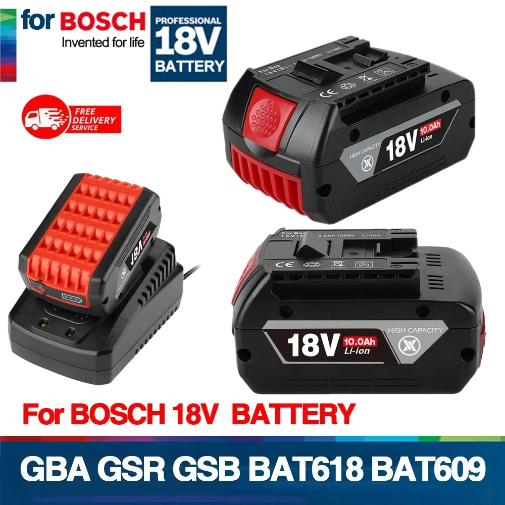 ボッシュ用充電式リチウムイオン電池,18V,ポータブル交換用,bat609,6.0 Ah, 8.0 Ah, 10Ah, 100% オリジナル