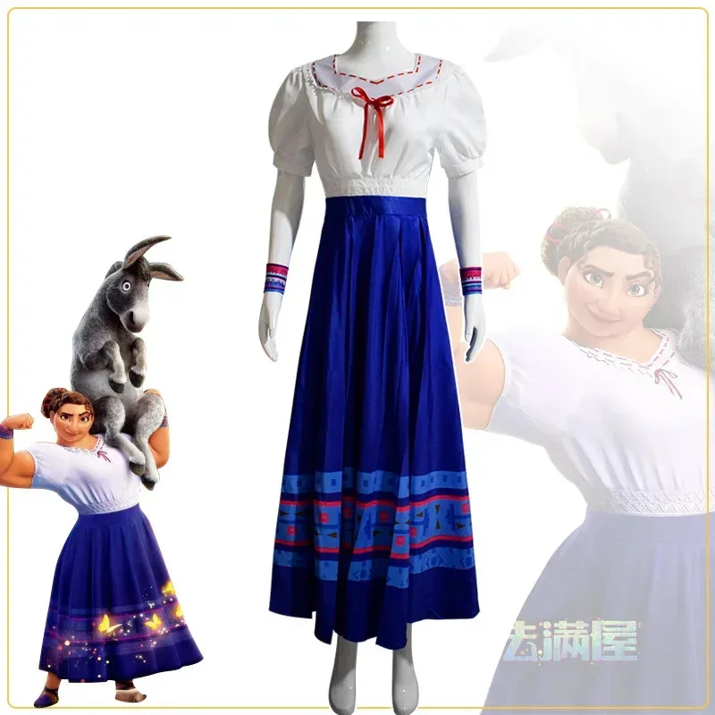 

Adult Luisa Madrigal Cosplay Costume Dress Outfits for Halloween Woman Carnival Suit