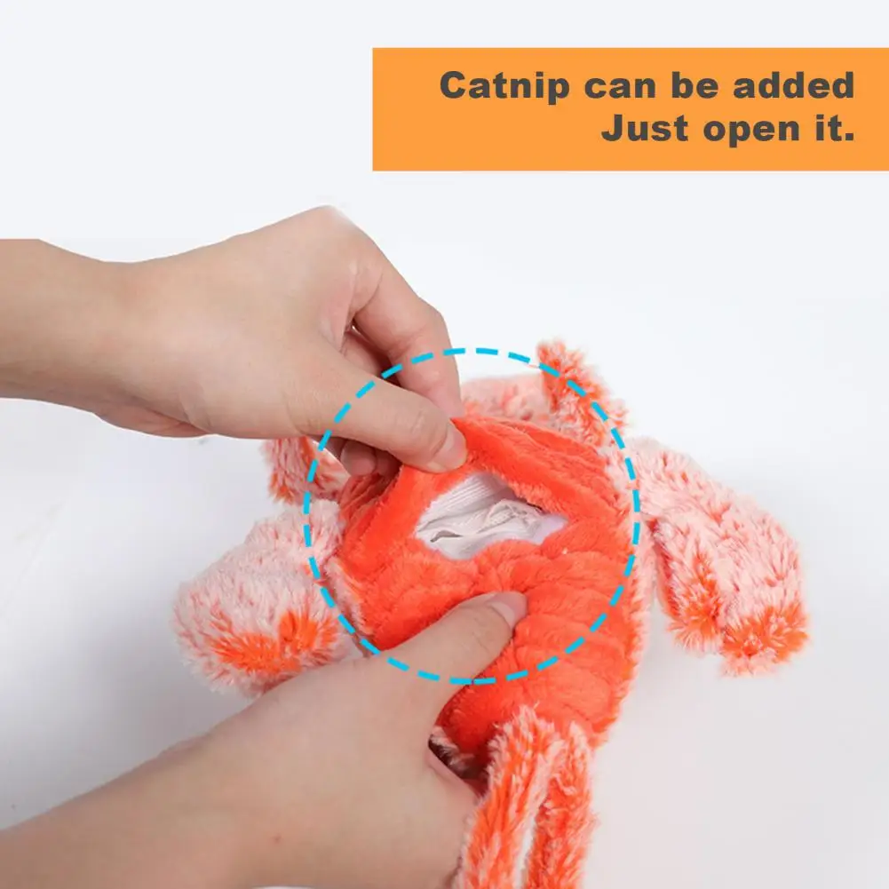 

Cat Dog Hunting Toy Electric Lobster Toy for Dogs Cats Usb Rechargeable Vibration Modes Realistic Wagging Motion Catnip Addable