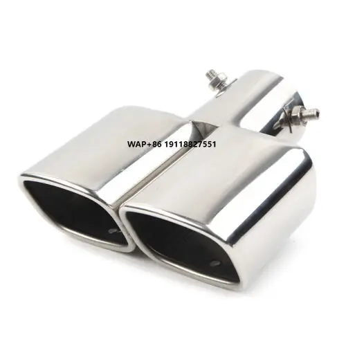 

Y Shape Stainless Steel Rear Exhaust Pipe Tail Muffler Tip Square Straight Double Outlet Exhaust Tip
