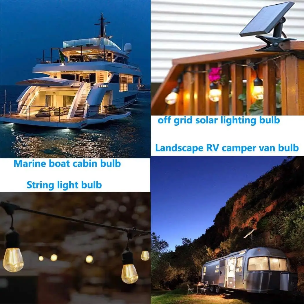 12V Laagspanning Led Vervanging Lamp S14 1W Plastic E27 DC12V Outdoor Onbreekbaar Solar String Gloeilampen Voor RV Camper Marine