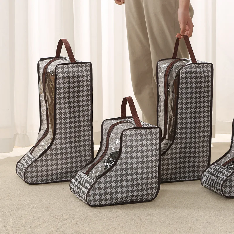 Tall Boot Storage Bags with Clear PVC Window Breathable Dustproof Organizer Prevent Slouching for Knee High Shoes Closet Women view 3