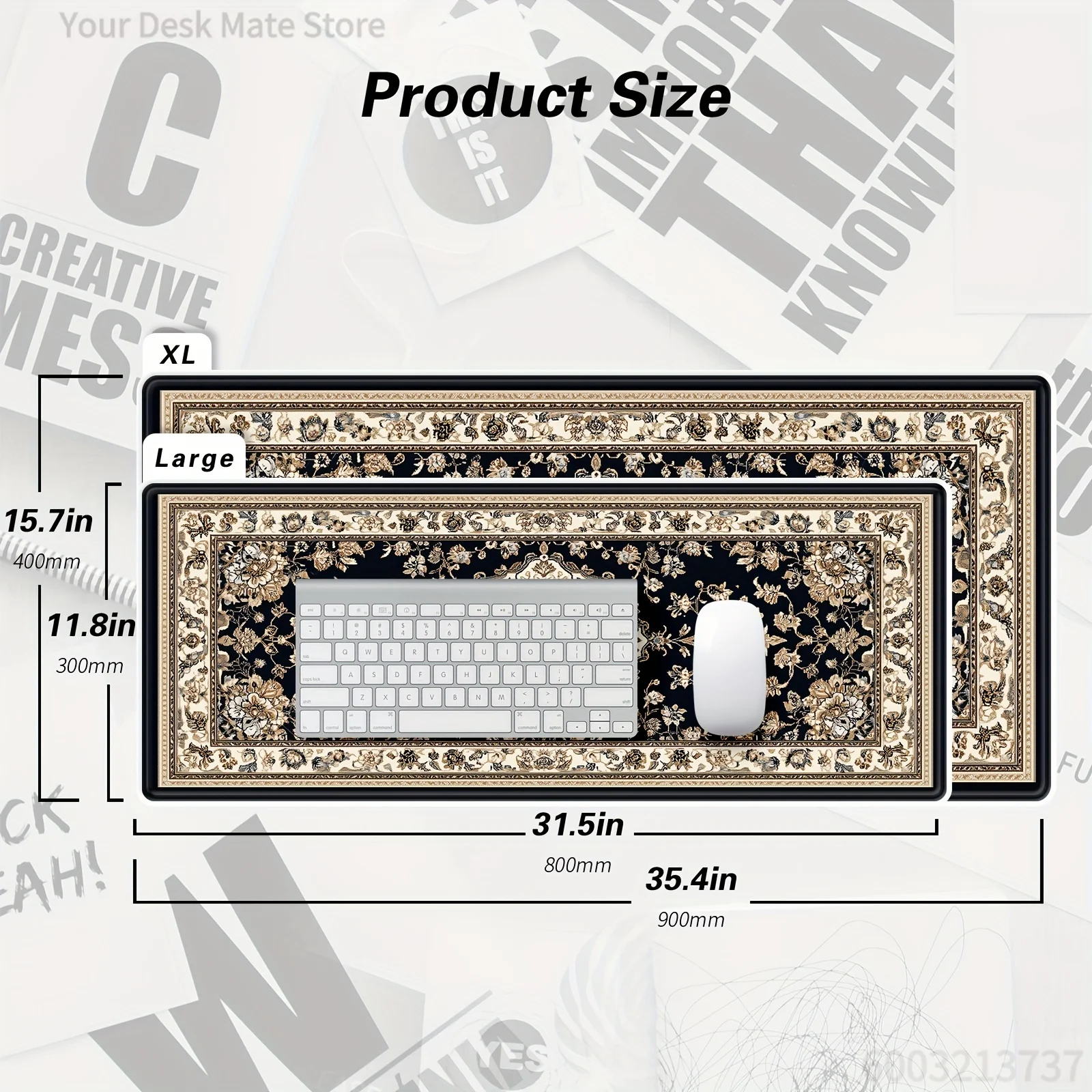 , Black Persian mouse pad long - Home Office Work Table ulasan dan harga