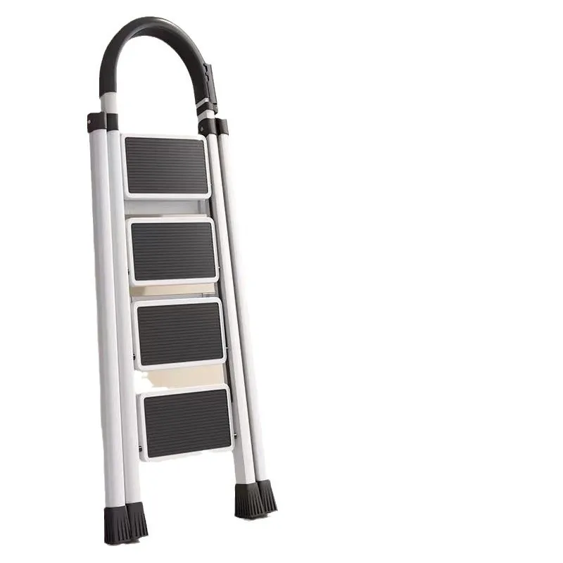 Foldable Multifunctional Thickened Step Ladder With Handrail Safe Telescopic Attic Climbing Stool Indoor Household Daily Access