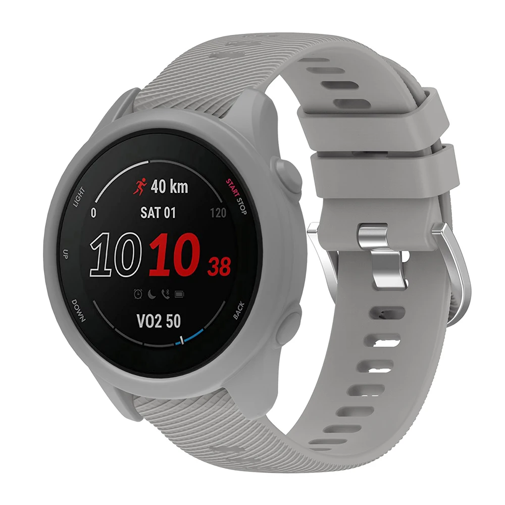 حافظة حماية من السيليكون + حزام لـ Garmin Forerunner 255 265 غطاء حماية ناعم