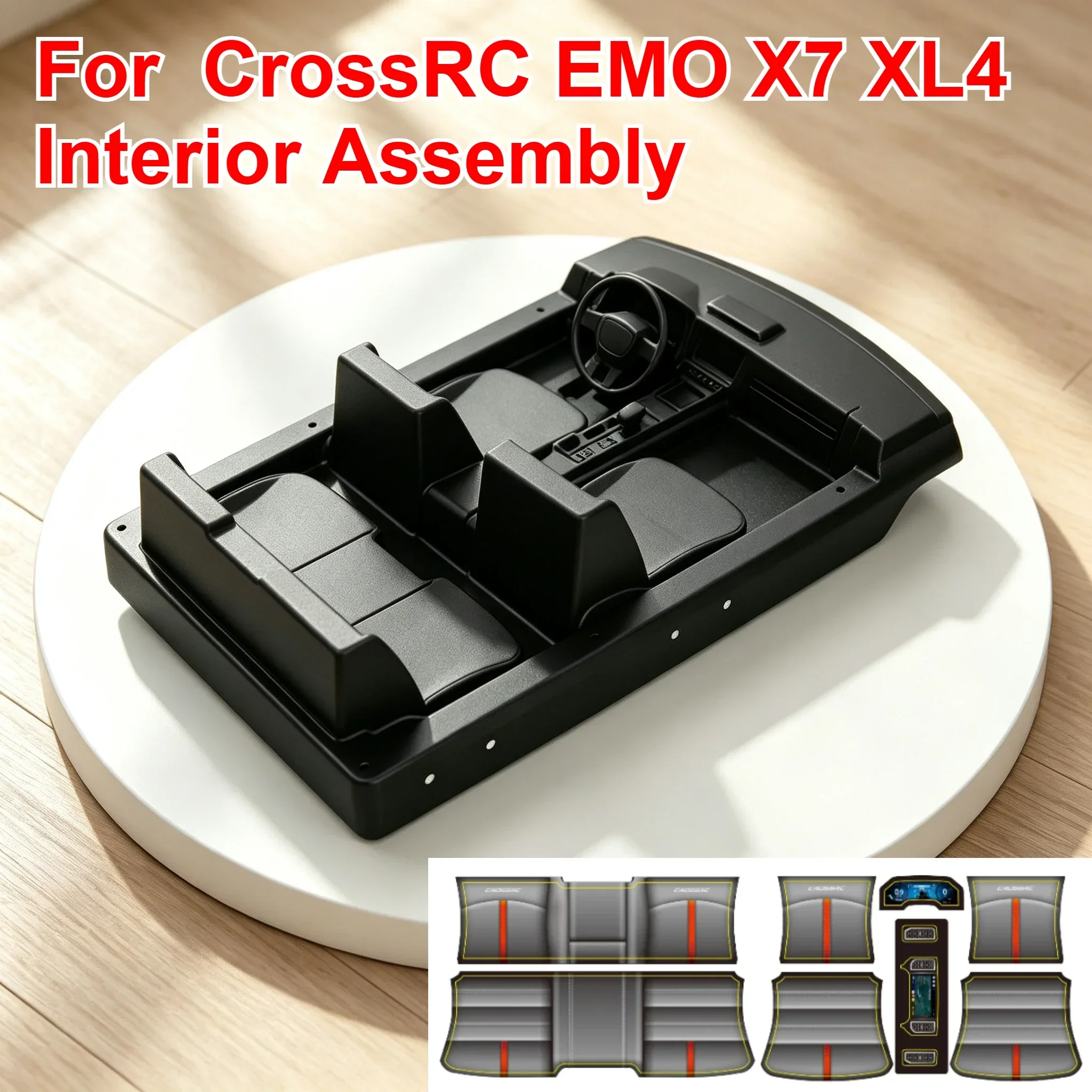 1/8 RC Pickup Truck Interior Assembly Kit For CrossRC EMO X7 XL4 Custom Model Number Decorative Styling Decor Upgrade Parts