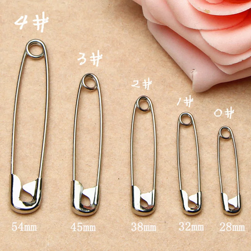 50pcs/Lot High Quality Stainless Steel Safety Pins DIY Sewing Tools Accessory Needles Large Safety Pin Small Brooch Wholesale