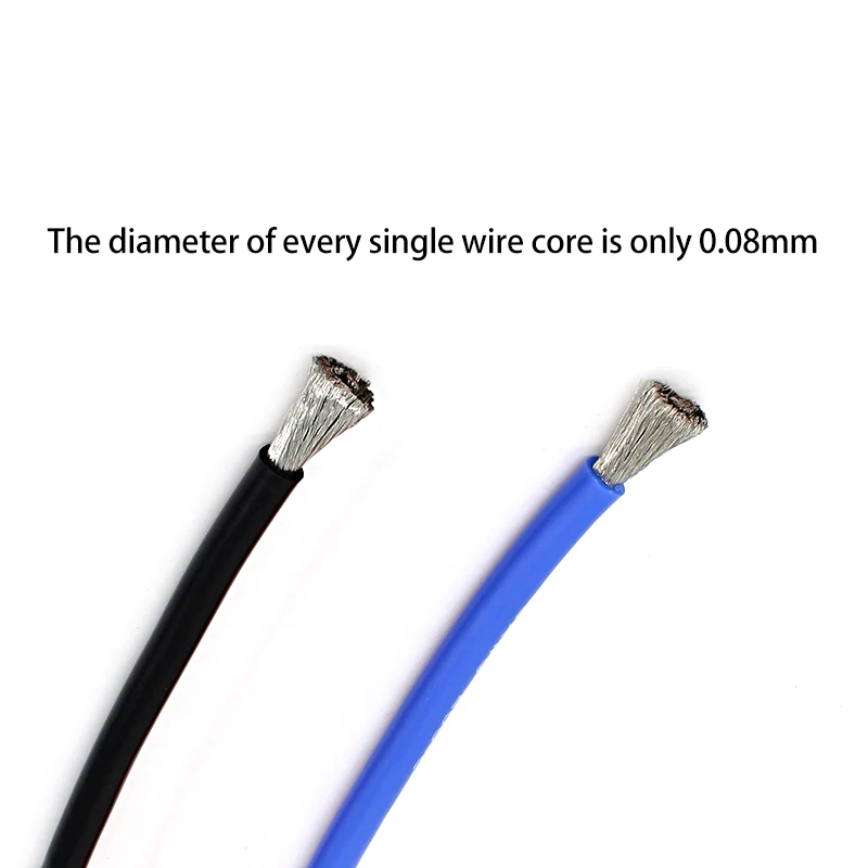 أسلاك فائقة المرونة مقاومة للحرارة 0 2 4 5 6 7 8 10 12 14 16 AWG 0.08 مم سلك سيليكون فائق النعومة -60 ℃ ~200 ℃   كابل درجة الحرارة
