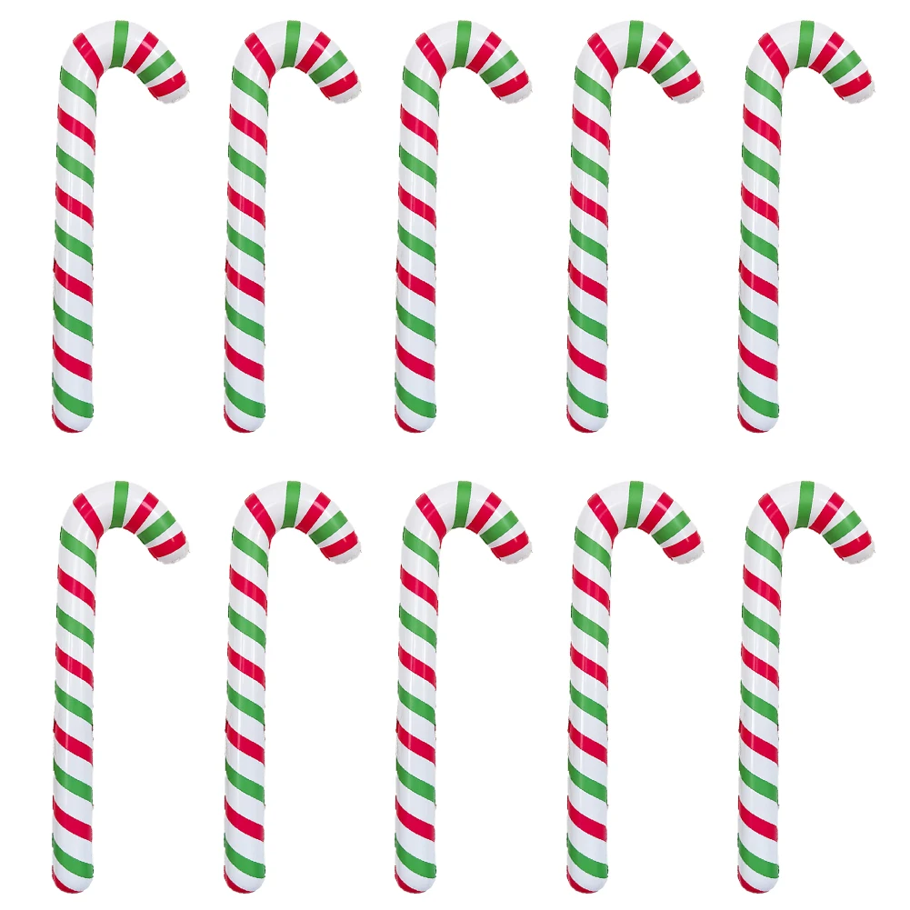 Decorative Inflatable Candy Cane Set with 10 Pieces Perfectly Suitable For Enhancing Your Christmas Atmosphere Outdoors