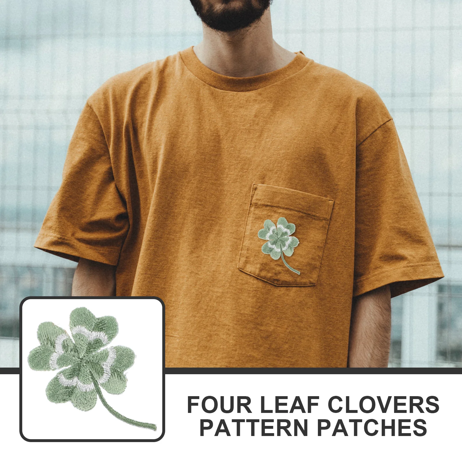 

5Pcs Four Leaf Clover Iron on Cloth Patches Soft Appliques for Clothes Shoes Hats DIY Decorative Coat Replacement Embellishments