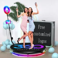 360 Photo Booth Picture Selfie Magic Automatic Video Booth LED Fill Lights Stanchion Posts Queue for 360 booth photo shoot Party