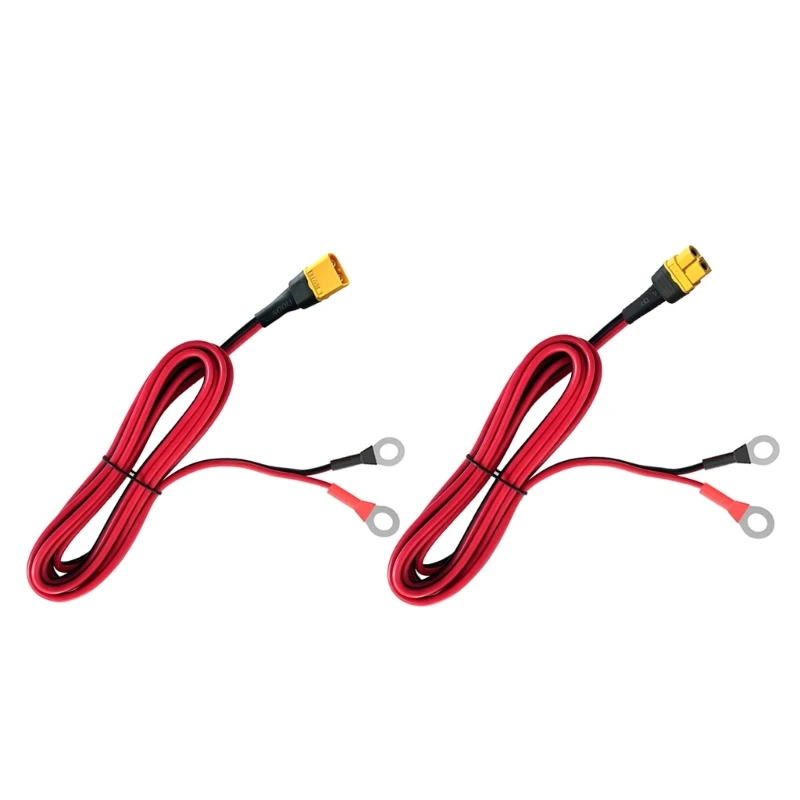 D5BB Battery Post Charging Wire with Charge-Side Fitting, 8 mm Ends, and Two-Wire Layout for Model Pack and Solar Use