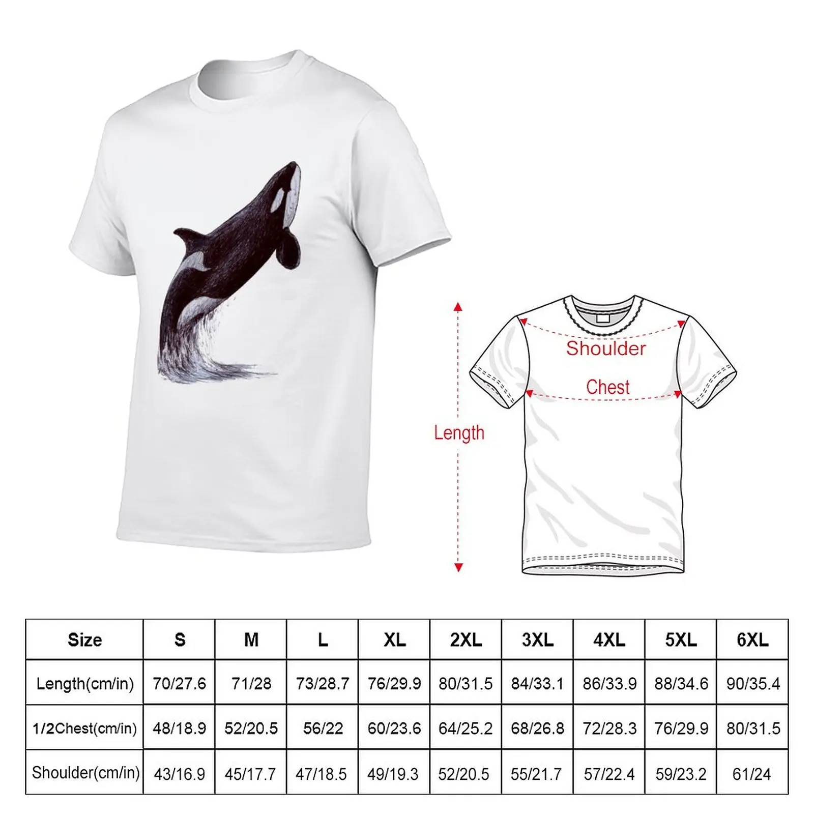 New Kalina the Killer Whale Scribble T-Shirt summer top Short t-shirt mens funny t shirts