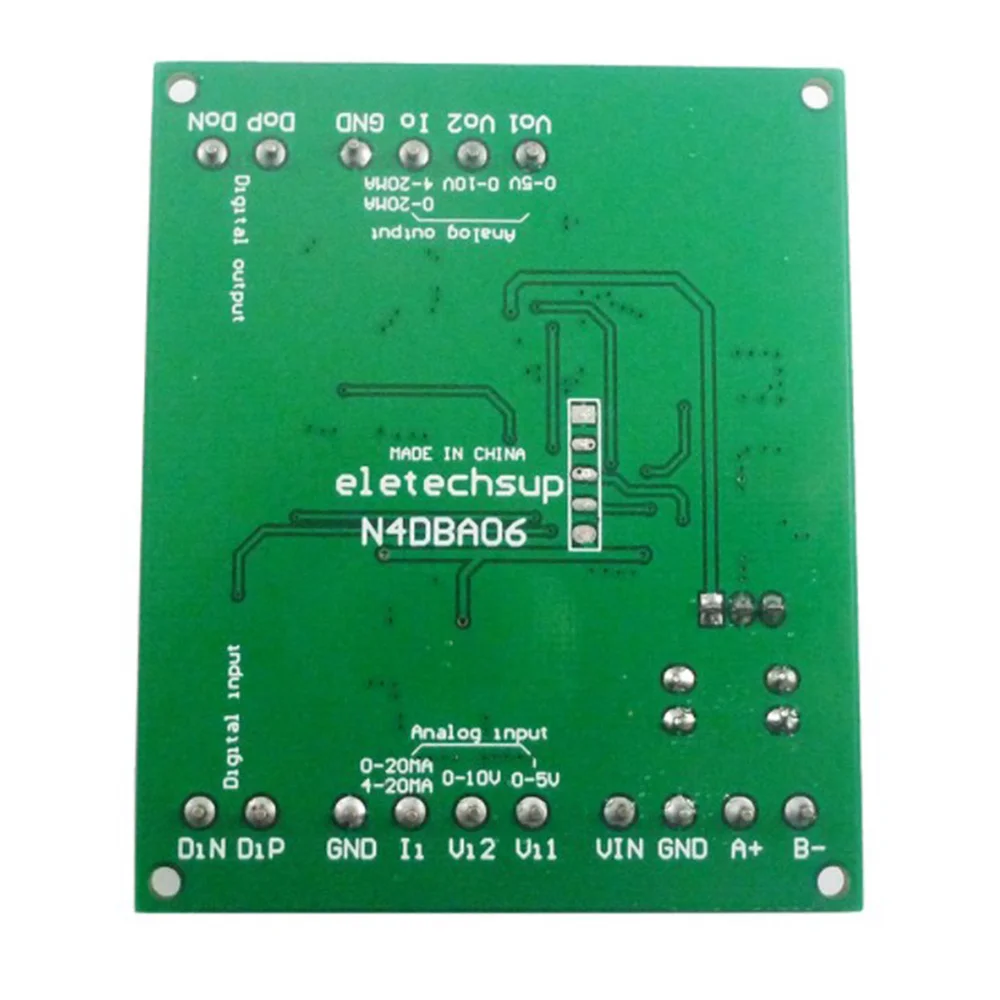 Dispositivos de saída de entrada digital analógica, DC 12V, 8CH, 0-5V, 0-10V, 4-20MA, DAC, ADC, RS485, placa Modbus RTU, apenas placa PCB