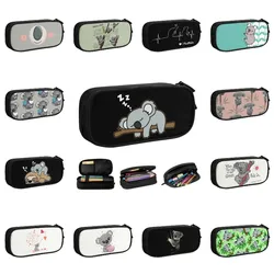 Cute Lazy Koala Bear Napping Cute Pencil Case Boy Girl Large Storage Zoo Animal Pencil Pouch Students Stationery