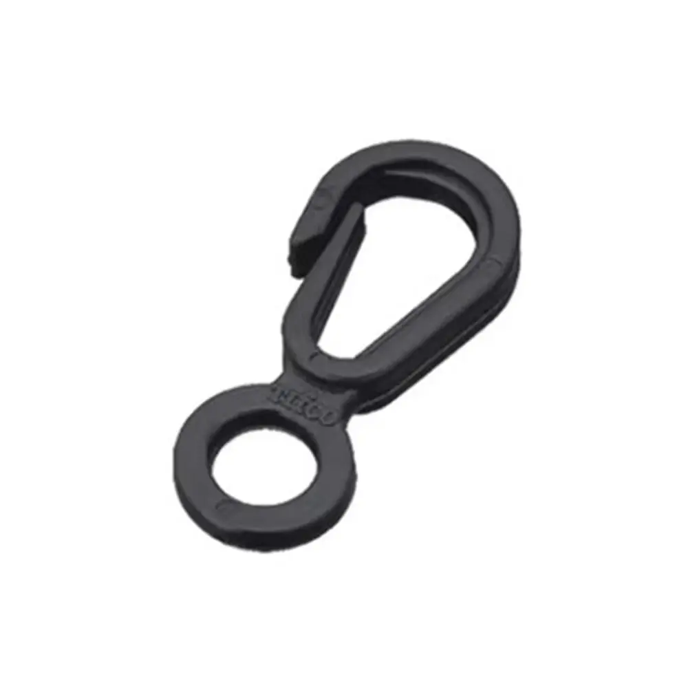 Mosquetón negro POM con clip de resorte para llavero EDC - imagen 4