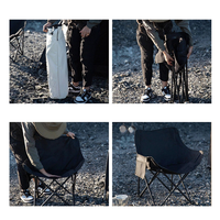ABVA-Backrest Stool Lazy Moon Chair Outdoor Super Heavy-Duty Folding Chair Suitable For Fishing, Beach, Picnic B