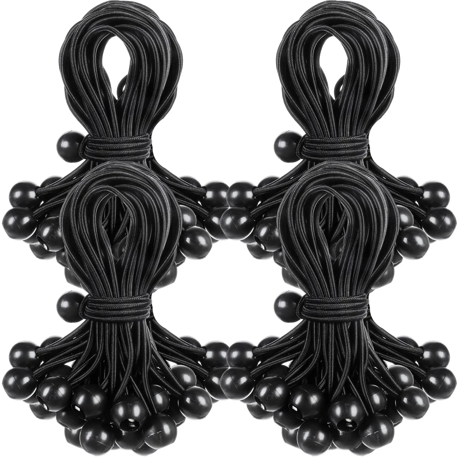 

100Pcs Ball Bungee Cords 6 Inch Bulk Bungee Balls Bungee Cords with Balls Black White Bungee Cords Heavy Duty Outdoor Indoor