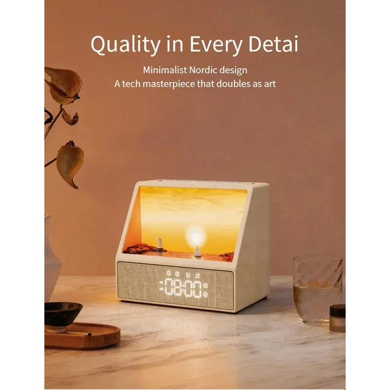 Sunrise Alarm Clock Table Light White Noise Wake Up Light With Soothing Sounds Bluetooth Sleep Aid Night Light For Decor JJ5425
