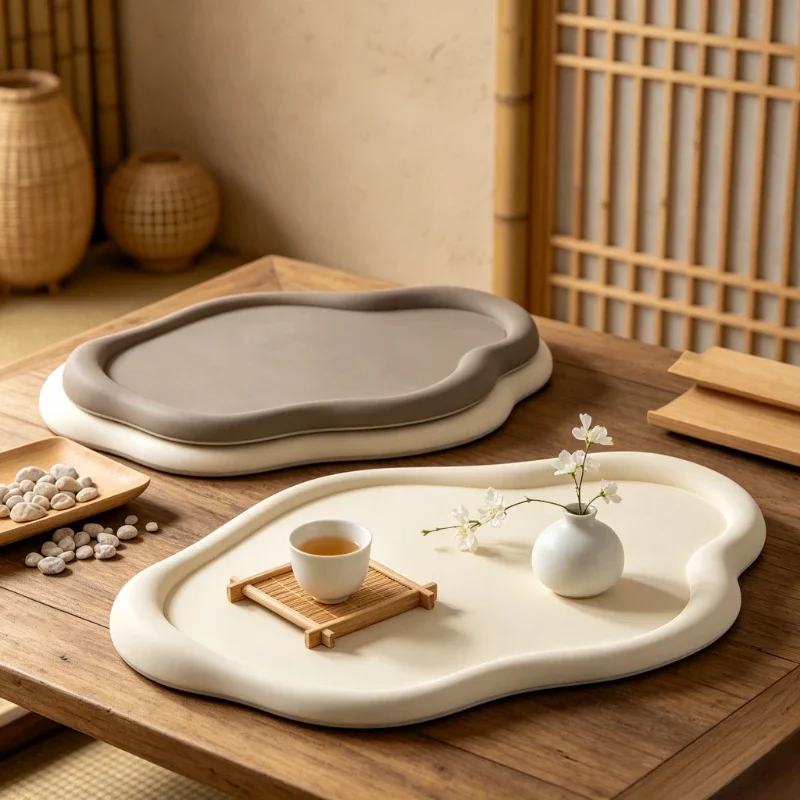 Modern Leather Tray Decorative Oval Storage Organizer for Dining Table Tea Set Perfume Holder Living Room Home Decor Gift