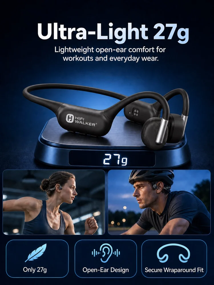 Knochenleitungskopfhörer mit 32GB Speicher, IPX8 wasserdichter Schwimm-MP3-Player, Bluetooth 6.0 kabelloses Headset mit Mikrofon – Detail 7