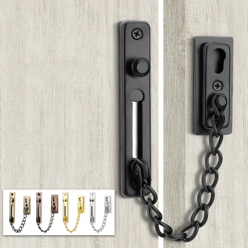 

Door Lock Safety Chain Latch Metal Lock Security Slide Catch No Punching Anti Theft Travel Accommodation Hotel Door Supplies