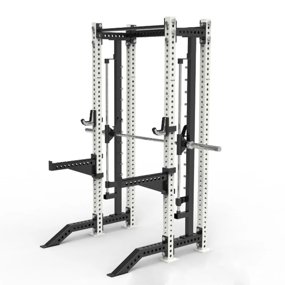 2024 New Unisex Power Cage Trainer Heavy-Duty Commercial Gym Fitness Exercise Equipment Squat Rack Smith Machine Power Workouts