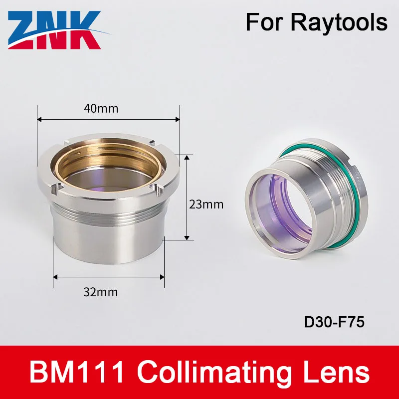 ZNK Raytools BM111 0-4KW Collimating & Focusing Lens D30 F100 F125 F155 F200 mm with Lens Holder for Raytools Laser Head BM111