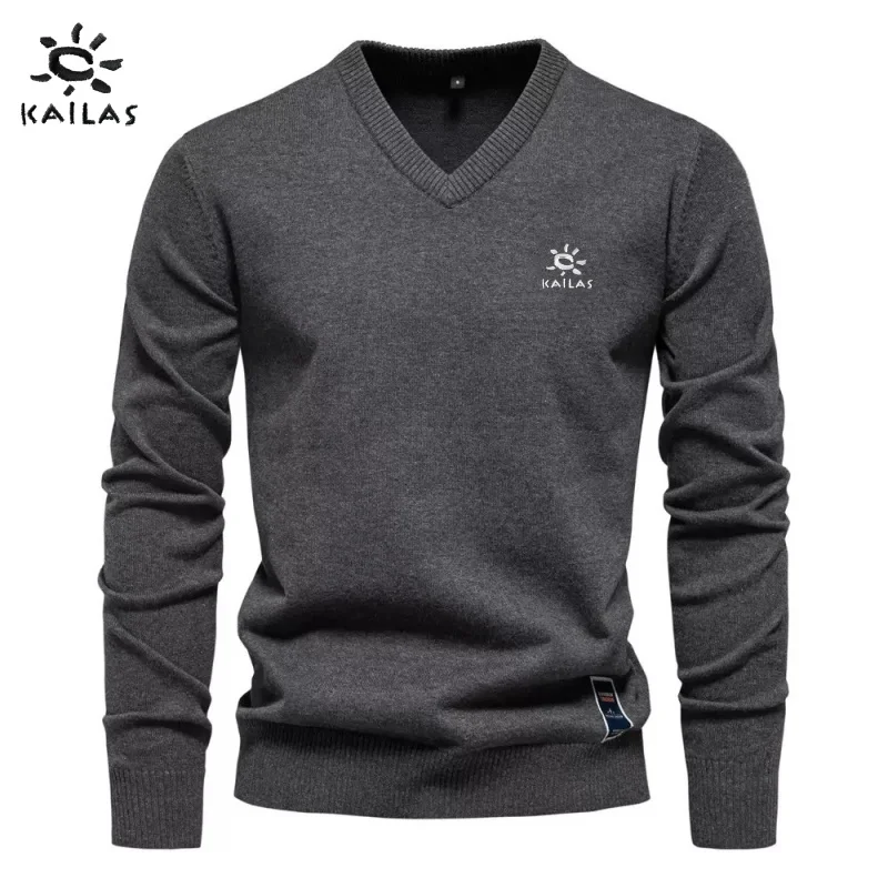 

Новый мужской высококачественный вязаный свитер с V-образным вырезом на осень и зиму, модный, повседневный, теплый и универсальный топ.