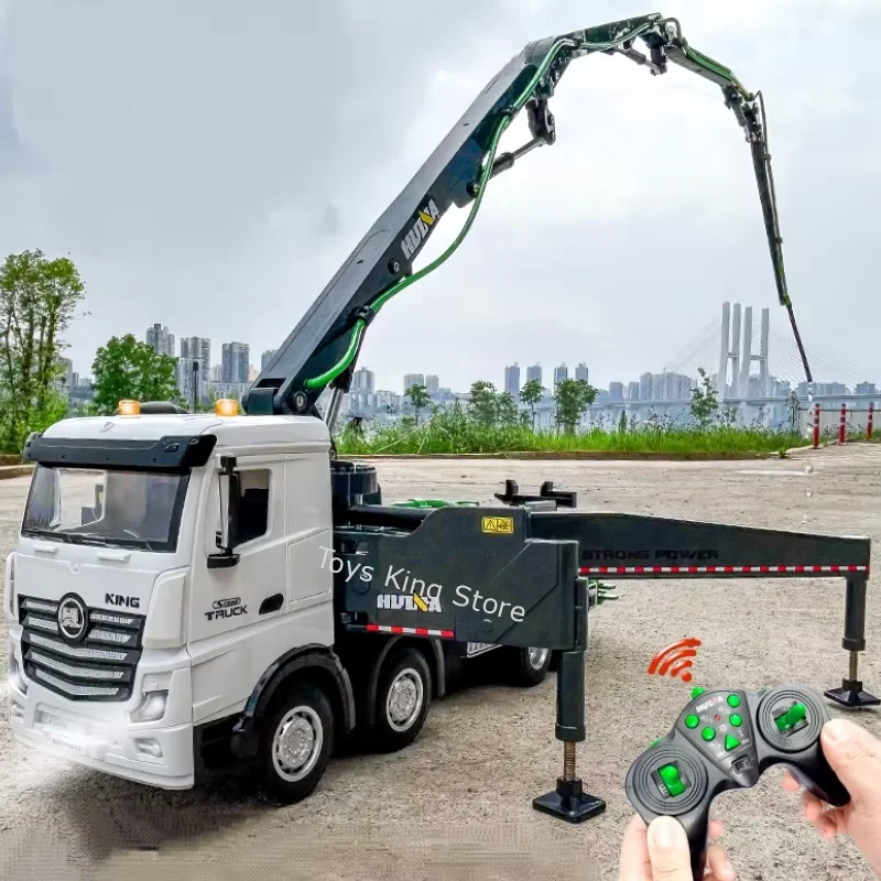 

HUINA 1/18 RC Cement Pump Truck Lights 11 Channel Semi-alloy Remote Control Engineering Electric Rotary Truck Kids Toys Gifts