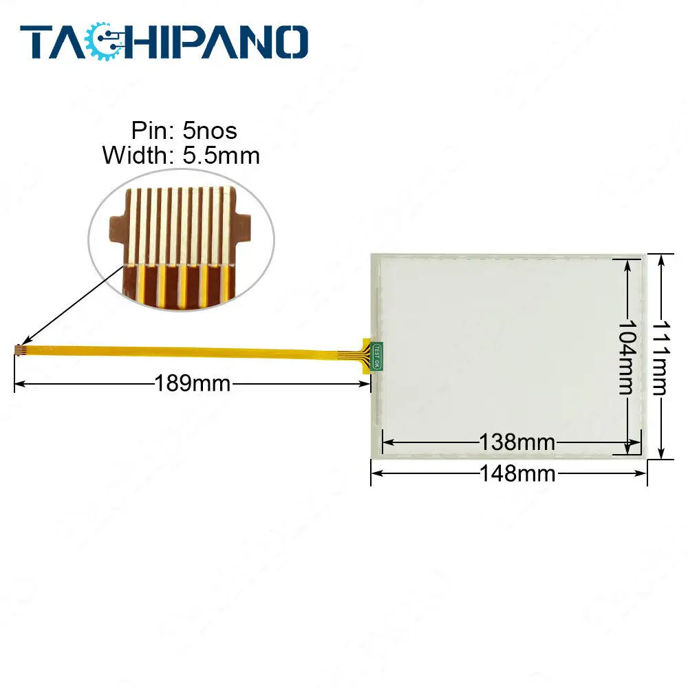 Touch Panel for AB 2711P-T7C22D9P Glass Screen Digitized 5pin