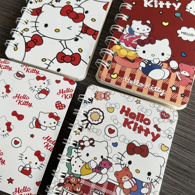 Sanrio Hello Kitty Mini Portable A7 Coil Notebook Notepad Diary Student Stationery School Supplies Back To School Kids Gift