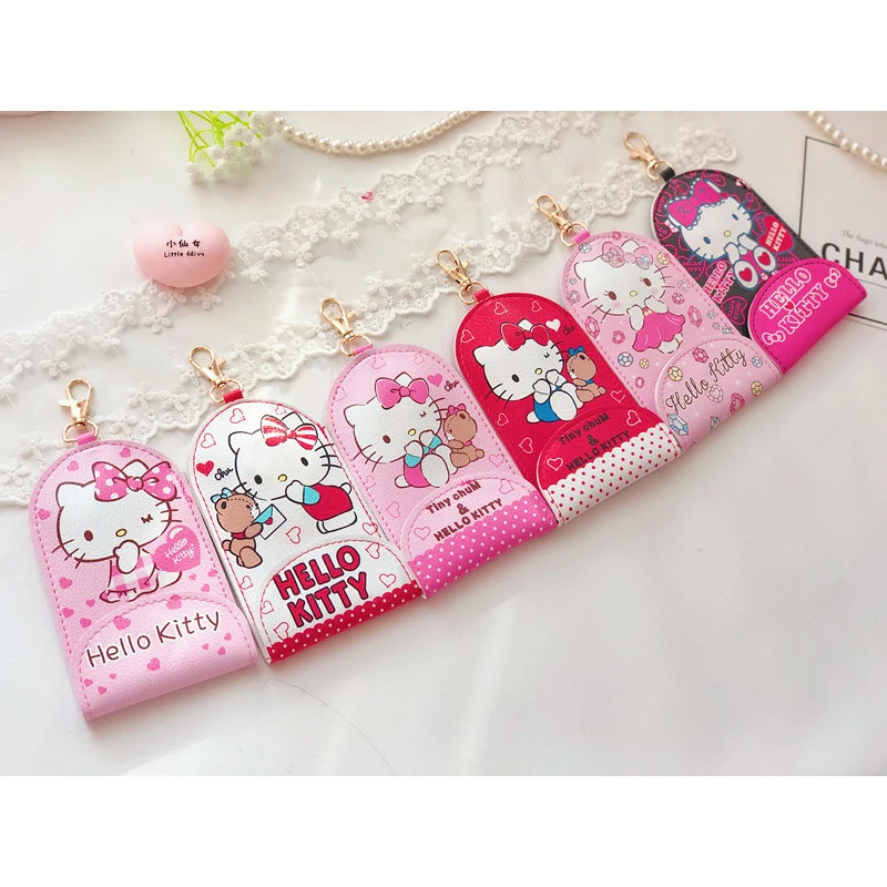 

Sanrio New Retractable Keychain Hellokitty Mymelody Cinnamoroll Card Bag Purin Stretching Keysleeve Card Set Bus Card Set