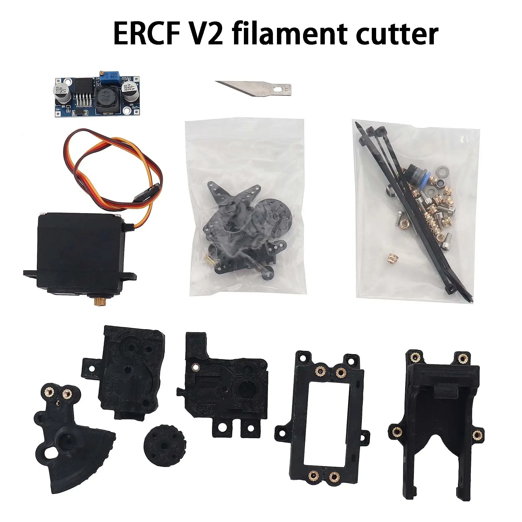 GRINDUAL ERCF V2 Filament Cutter Kit with Servo and Knife Blade for Enraged Rabbit Carrot Feeder Voron 2.4 Trident SwitchWire