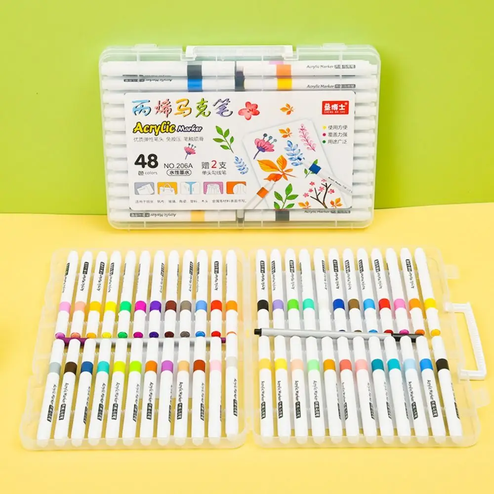 

Painting 12/24/36/48/60 Colors Acrylic Marker Waterproof Graffiti Multicolor Markers Brush Pens Set Drawing DIY Crafts