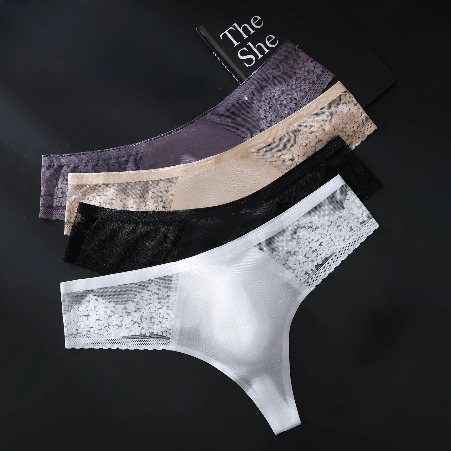 Men Males Ice Silk Seamless 3D Shapes High Elastic High Stretch Breathable Airy Clothes Apparel Garment Thong G String Underwear