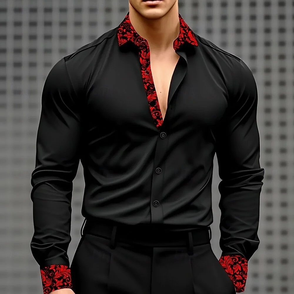 

New stylish men's long-sleeved button-down shirt, 3D artistic printed clothing, comfortable fabric, fast shipping
