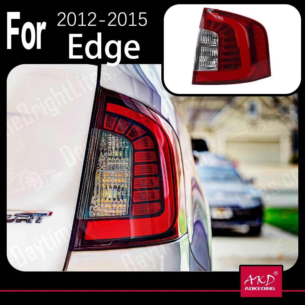 AKD Car Model for Ford Edge Tail Lights 2012-2015 Edge Limited LED Tail Lamp LED Tail Light DRL Brake Reverse auto Accessories