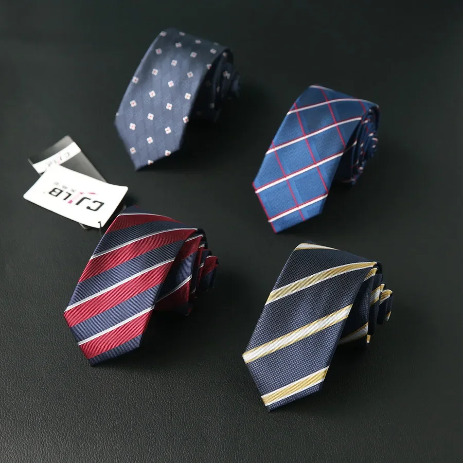 Linbaiway Men's Classic Striped Ties for Men Handmade Polyester Necktie Suits Wedding Neck Tie Cravats Necktie