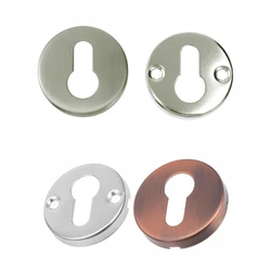 1 Pair Round Stainless Steel Brushed Anti Corrosion Replacement with Screws Keyhole Covers Euro Profile Escutcheon